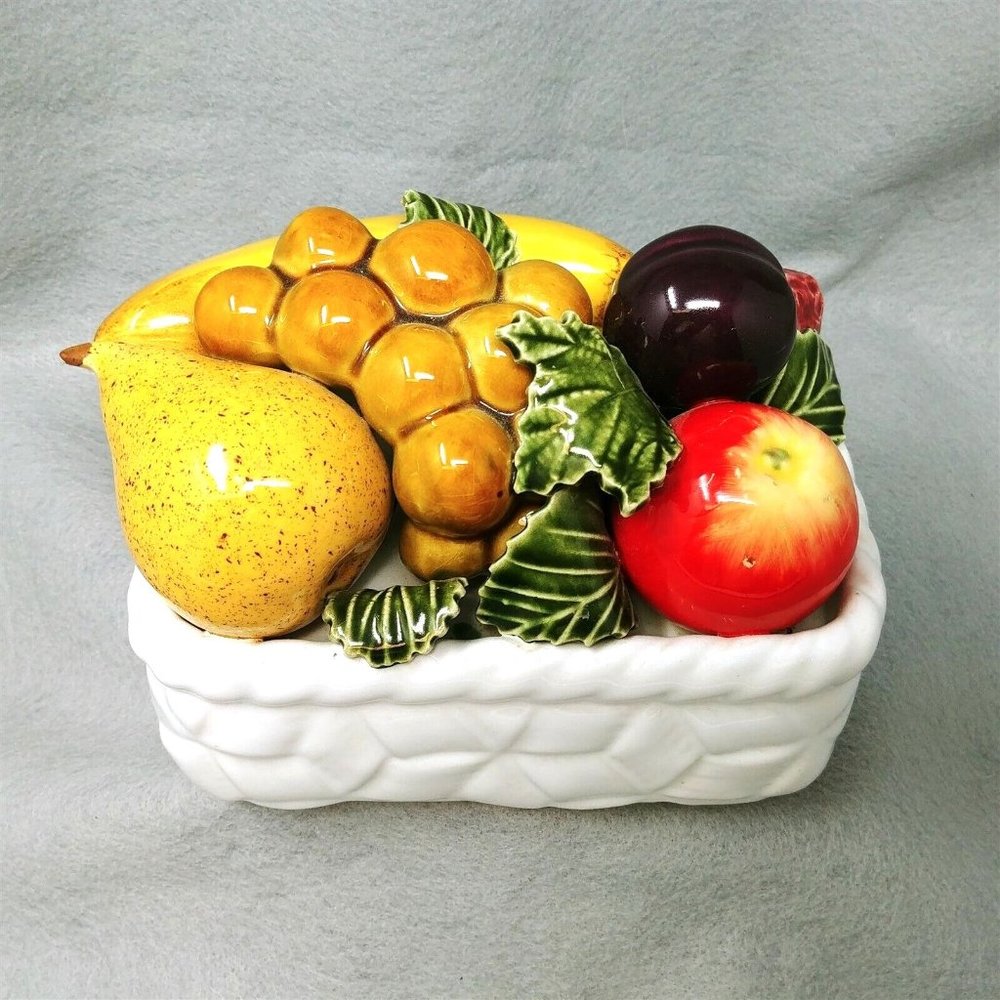 Decorative Fruit Basket Ceramic One Pc. Made in Portugal Vintage Kitchen Decor - Picture 6 of 9